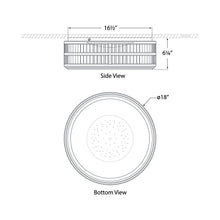 Load image into Gallery viewer, Perren LED Flush Mount Ceiling Light - line drawing.