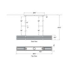 Load image into Gallery viewer, Perren LED Linear Chandelier - line drawing.
