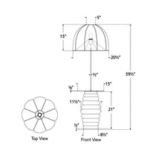 Load image into Gallery viewer, Phoebe Tray Floor Lamp - line drawing.