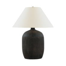 Load image into Gallery viewer, Portis Table Lamp in Black Wash Terracotta.