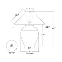 Load image into Gallery viewer, Prado Table Lamp - line drawing.