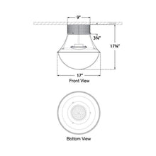 Load image into Gallery viewer, Precision 17-Inch LED Flush Mount Ceiling Light - line drawing.