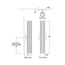 Load image into Gallery viewer, Precision LED Bullet Wall Light - line drawing.