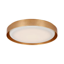 Load image into Gallery viewer, Precision LED Flush Mount Ceiling Light in Antique-Burnished Brass/White Glass(18" Round).