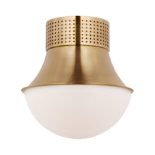 Load image into Gallery viewer, Precision Round Flush Mount Ceiling Light in Antique-Burnished Brass.