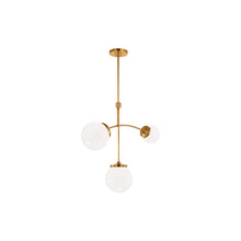 Load image into Gallery viewer, Prescott Chandelier in Soft Brass/White(Small).
