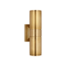 Load image into Gallery viewer, Provo Outdoor LED Wall Light in Antique-Burnished Brass (14-Inch).