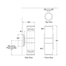 Load image into Gallery viewer, Provo Outdoor LED Wall Light - line drawing.