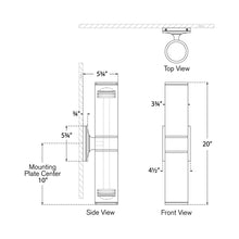 Load image into Gallery viewer, Provo Outdoor LED Wall Light - line drawing.