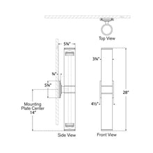 Load image into Gallery viewer, Provo Outdoor LED Wall Light - line drawing.