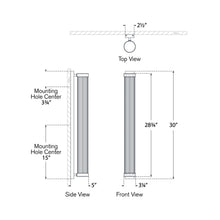 Load image into Gallery viewer, Ranier LED Linear Bath Wall Light - line drawing.