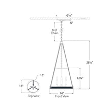 Load image into Gallery viewer, Reese LED Pendant Light - line drawing.