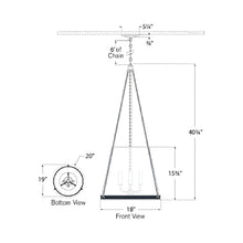 Load image into Gallery viewer, Reese LED Pendant Light - line drawing.