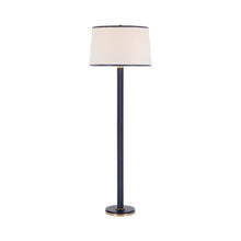 Load image into Gallery viewer, Riley Floor Lamp in Natural Brass/Navy.