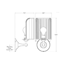 Load image into Gallery viewer, Rivington Shield Wall Light - line drawing.