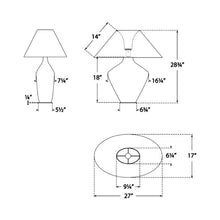 Load image into Gallery viewer, Rohs Table Lamp - line drawing.