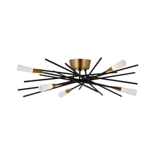 Load image into Gallery viewer, Stellar LED Semi Flush Mount Ceiling Light in Matte Black.