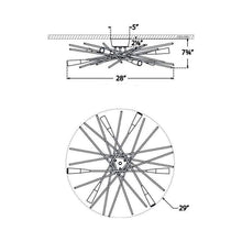 Load image into Gallery viewer, Stellar LED Semi Flush Mount Ceiling Light - line drawing.