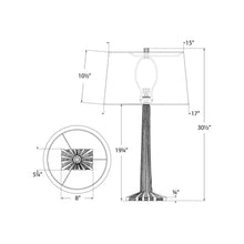 Load image into Gallery viewer, Strie Fluted Table Lamp - line drawing.