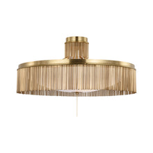 Load image into Gallery viewer, Sutton Flush Mount Ceiling Light in Antique-Burnished Brass (32-Inch).