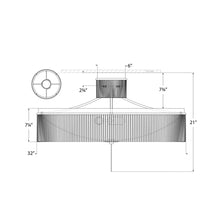 Load image into Gallery viewer, Sutton Flush Mount Ceiling Light - line drawing.