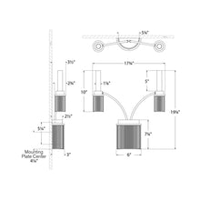 Load image into Gallery viewer, Sutton Wall Light - line drawing.