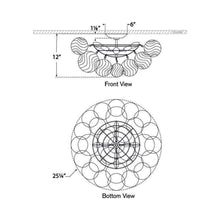Load image into Gallery viewer, Talia Semi Flush Mount Ceiling Light - line drawing.
