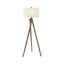 Load image into Gallery viewer, Tripod Floor Lamp in French Waxed Wood.