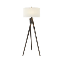 Load image into Gallery viewer, Tripod Floor Lamp in Tudor Brown Stain.