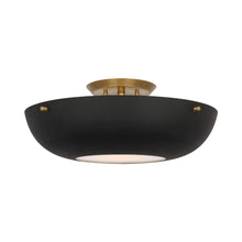 Load image into Gallery viewer, Valencia LED Flush Mount Ceiling Light in Hand-Rubbed Antique Brass/Matte Black.