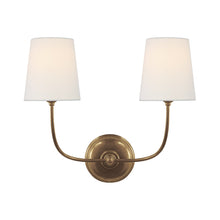 Load image into Gallery viewer, Vendome Wall Light in Hand-Rubbed Antique Brass (2-Light).