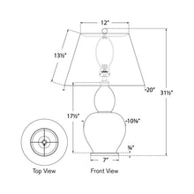 Load image into Gallery viewer, Yue Table Lamp - line drawing.