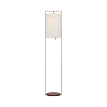 Load image into Gallery viewer, Zenz Floor Lamp in Polished Nickel/Walnut.