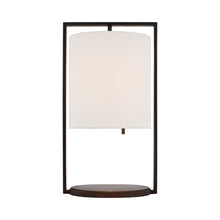 Load image into Gallery viewer, Zenz Table Lamp in Warm Iron/Dark Walnut.