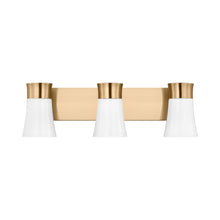 Load image into Gallery viewer, Roy Bath Vanity Light in Satin Brass (3-Light).