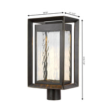 Load image into Gallery viewer, Urbandale Outdoor LED Post Light - line drawing.