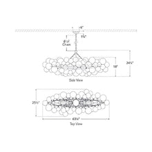 Load image into Gallery viewer, Talia LED Linear Chandelier - line drawing.