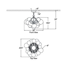 Load image into Gallery viewer, Talia Semi Flush Mount Ceiling Light - line drawing.