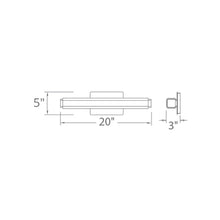 Load image into Gallery viewer, Vogue LED Bath Vanity Light - line drawing.