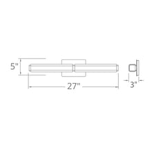 Load image into Gallery viewer, Vogue LED Bath Vanity Light - line drawing.