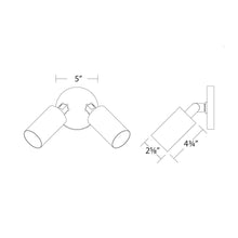 Load image into Gallery viewer, Cylinder Outdoor LED Ceiling / Wall Light -line drawing.