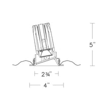 Load image into Gallery viewer, FQ 2" Round Adjustable LED Recessed Light - line drawing.