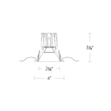 Load image into Gallery viewer, FQ 2" Shallow Round Adjustable LED Recessed Light - line drawing.