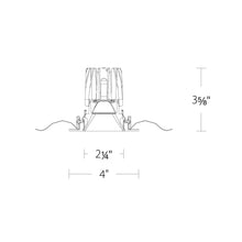 Load image into Gallery viewer, FQ 2" Shallow Square LED Downlight Recessed Light - line drawing.
