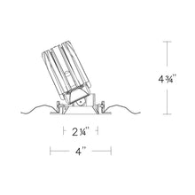 Load image into Gallery viewer, FQ 2" Square Adjustable LED Recessed Light - line drawing.