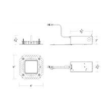 Load image into Gallery viewer, FQ 4" Remodel Housing Square Housing - line drawing.