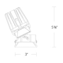 Load image into Gallery viewer, FQ 4" Square Adjustable LED Recesses Light - line drawing.