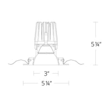 Load image into Gallery viewer, FQ 4" Square Downlight LED Recessed Light - line drawing.