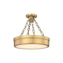 Load image into Gallery viewer, Anders LED Semi Flush Mount Ceiling Light in Rubbed Brass (1-Light).