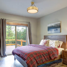 Load image into Gallery viewer, Anders LED Semi Flush Mount Ceiling Light in bedroom.